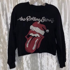 Rolling Stones Holiday Design Black Sweater Women’s Size XS 🔥 B1